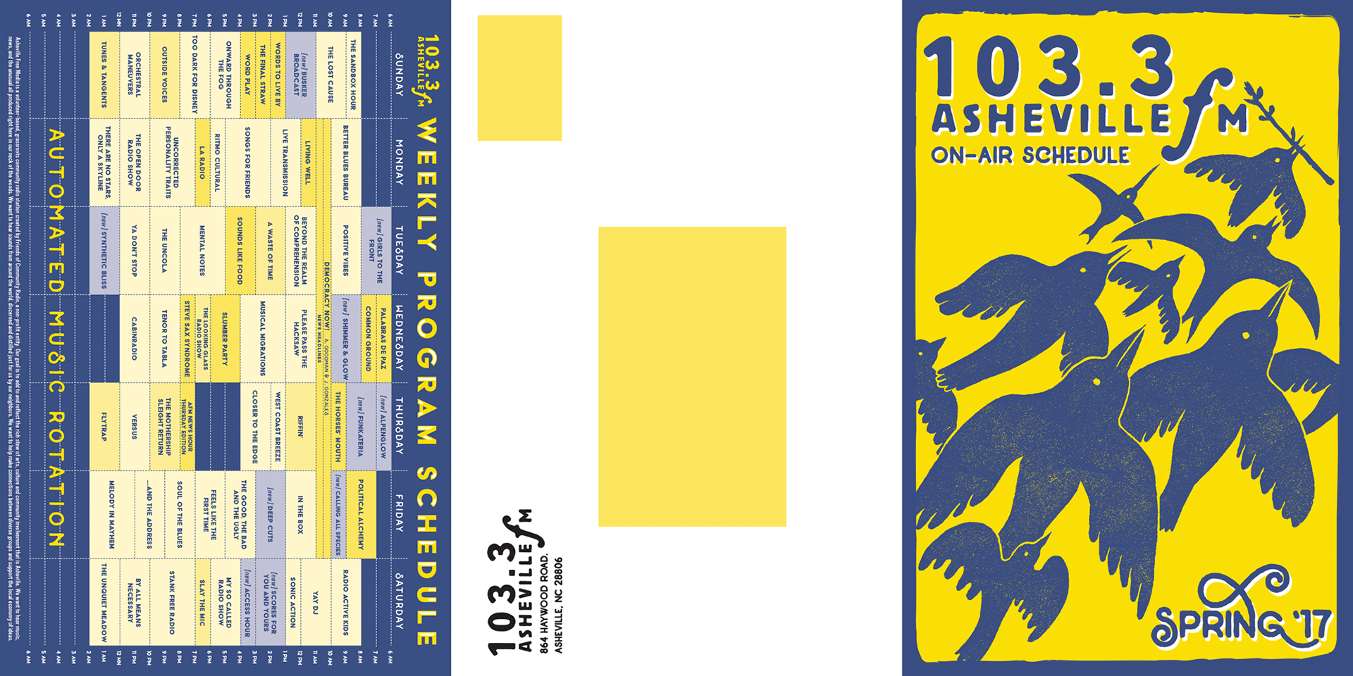Spring Schedule Mailer - front