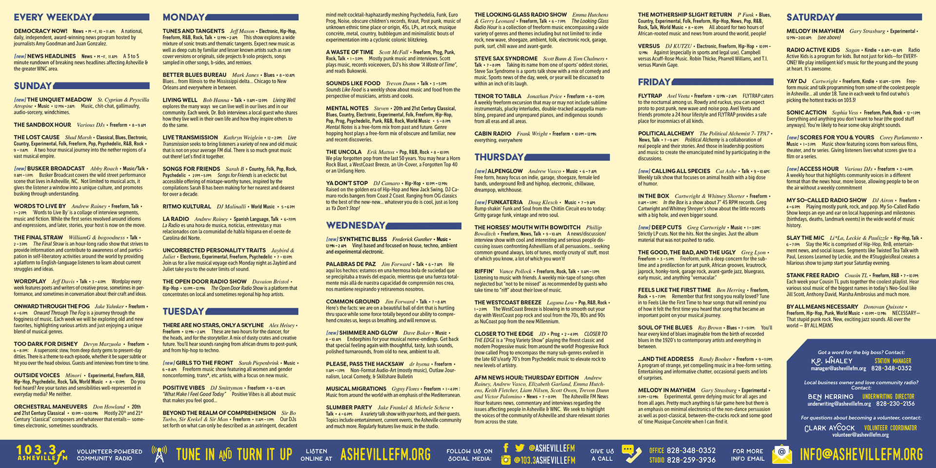 Spring Schedule Mailer - back