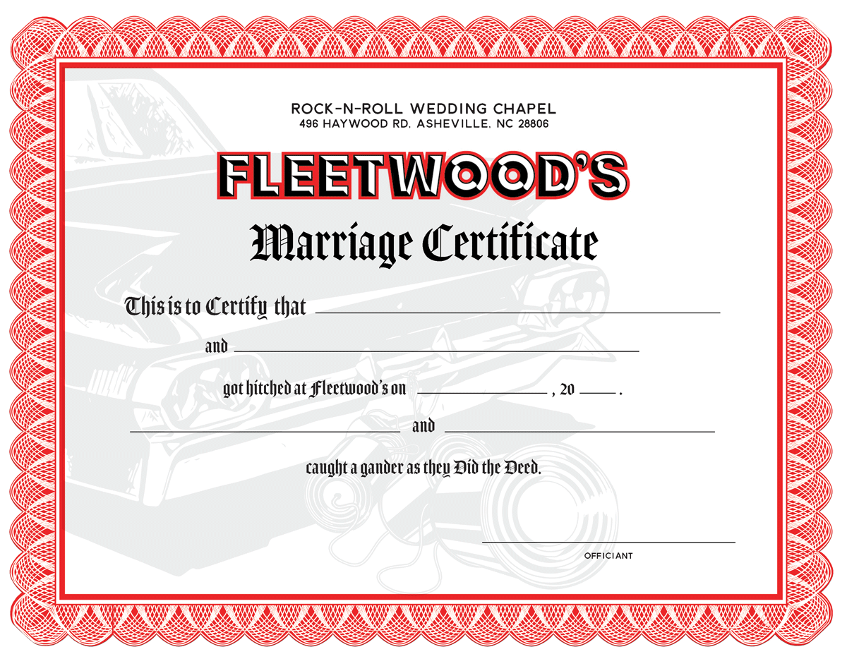 Wedding Certificate