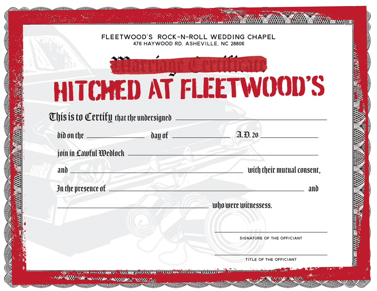 Fake Wedding Certificate