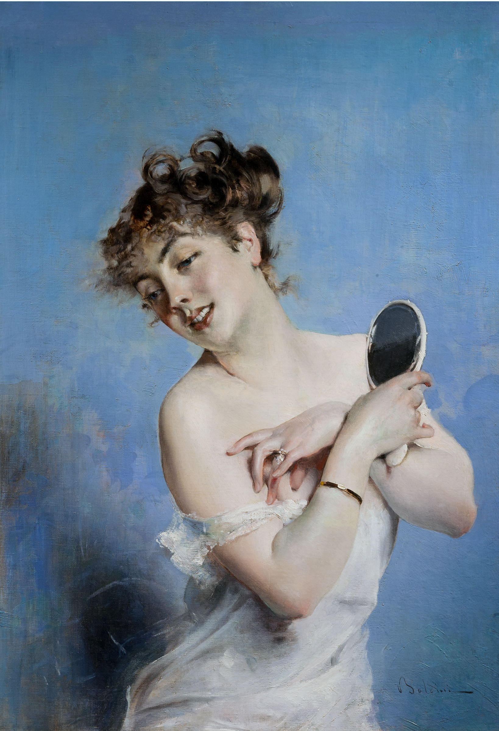 Giovanni Boldini - "Giovane in sottoveste con specchio"