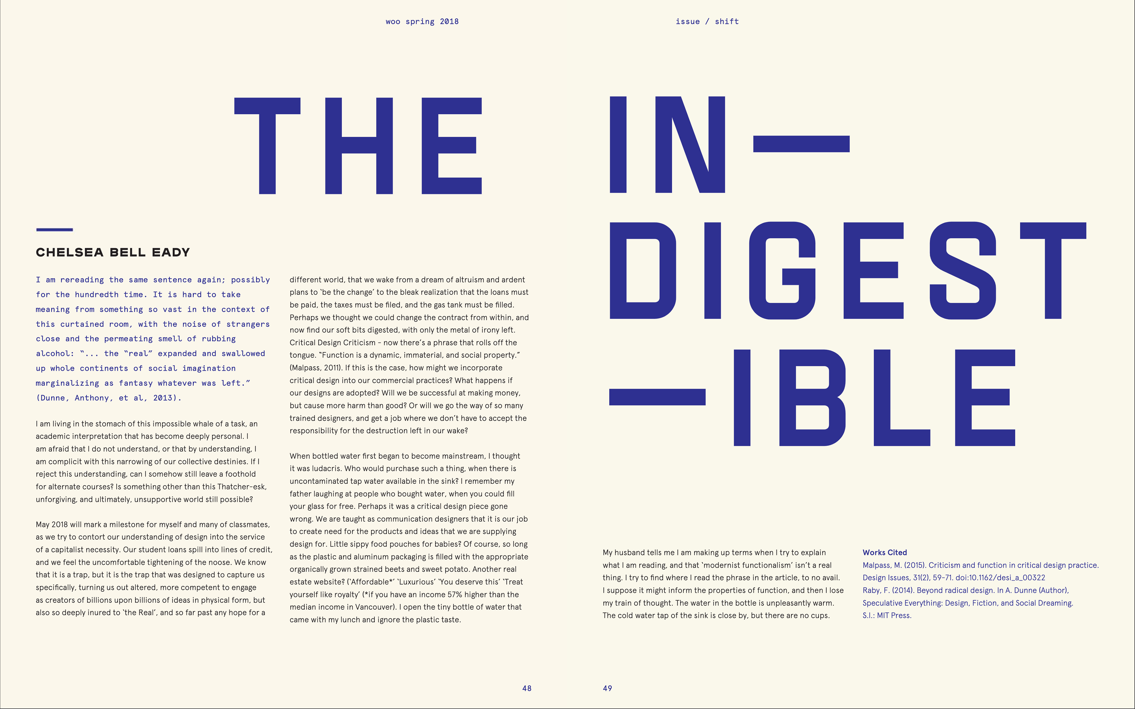 Woo Magazine Shift: The Indegestible by Chelsea Bell Eady