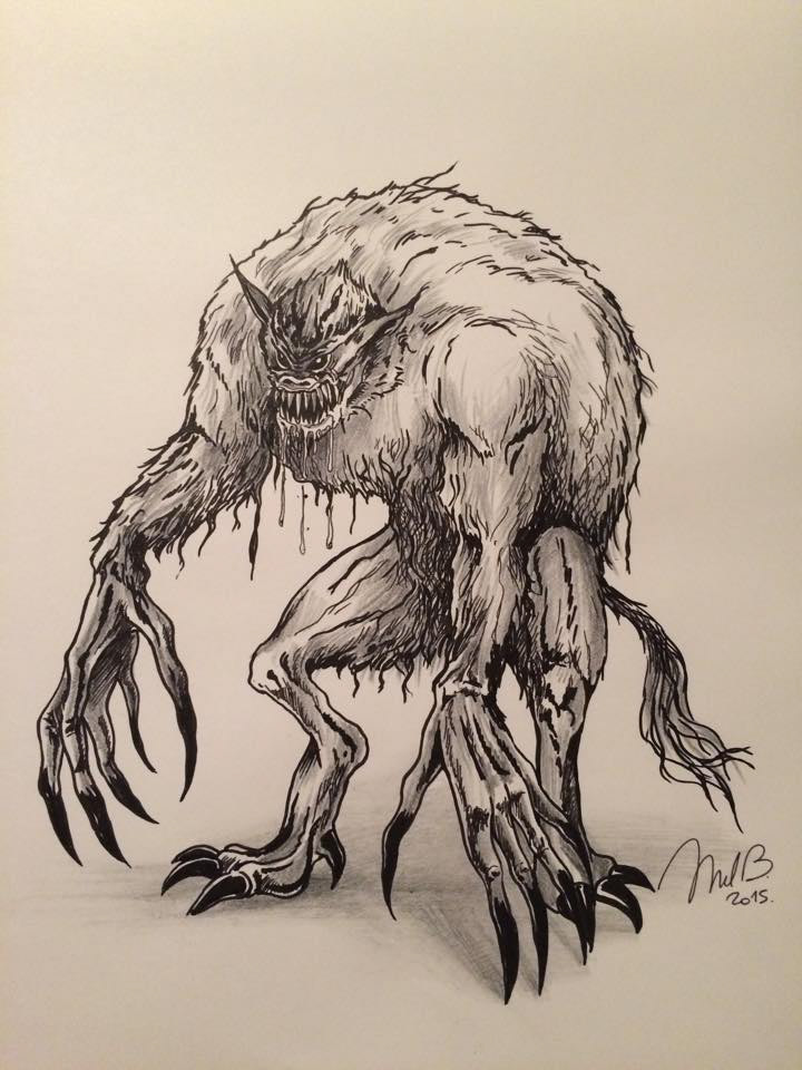 Monster - crayon et feutre