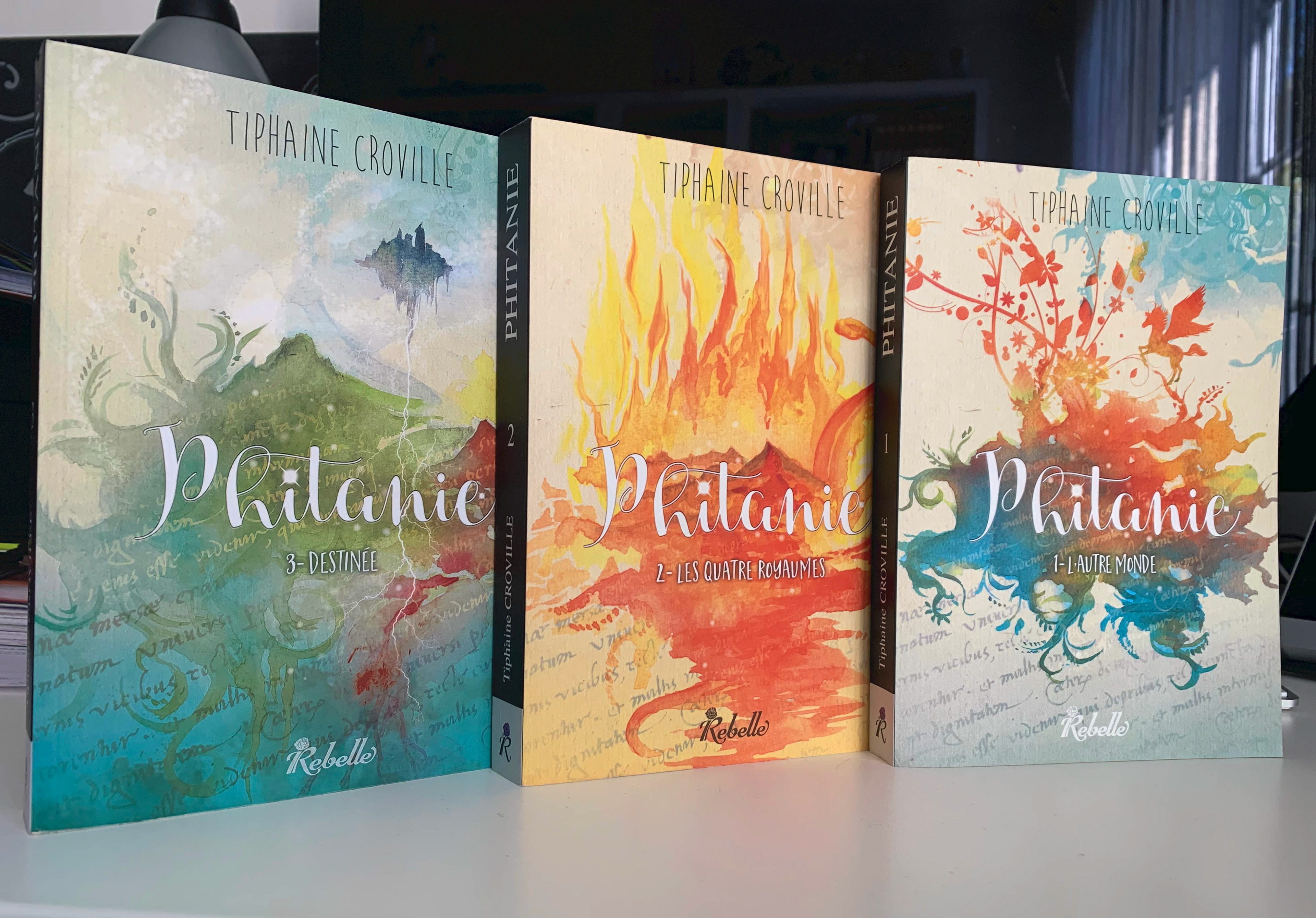 Couvertures trilogie Phitanie - Tiphaine Croville - Rebelle Editions