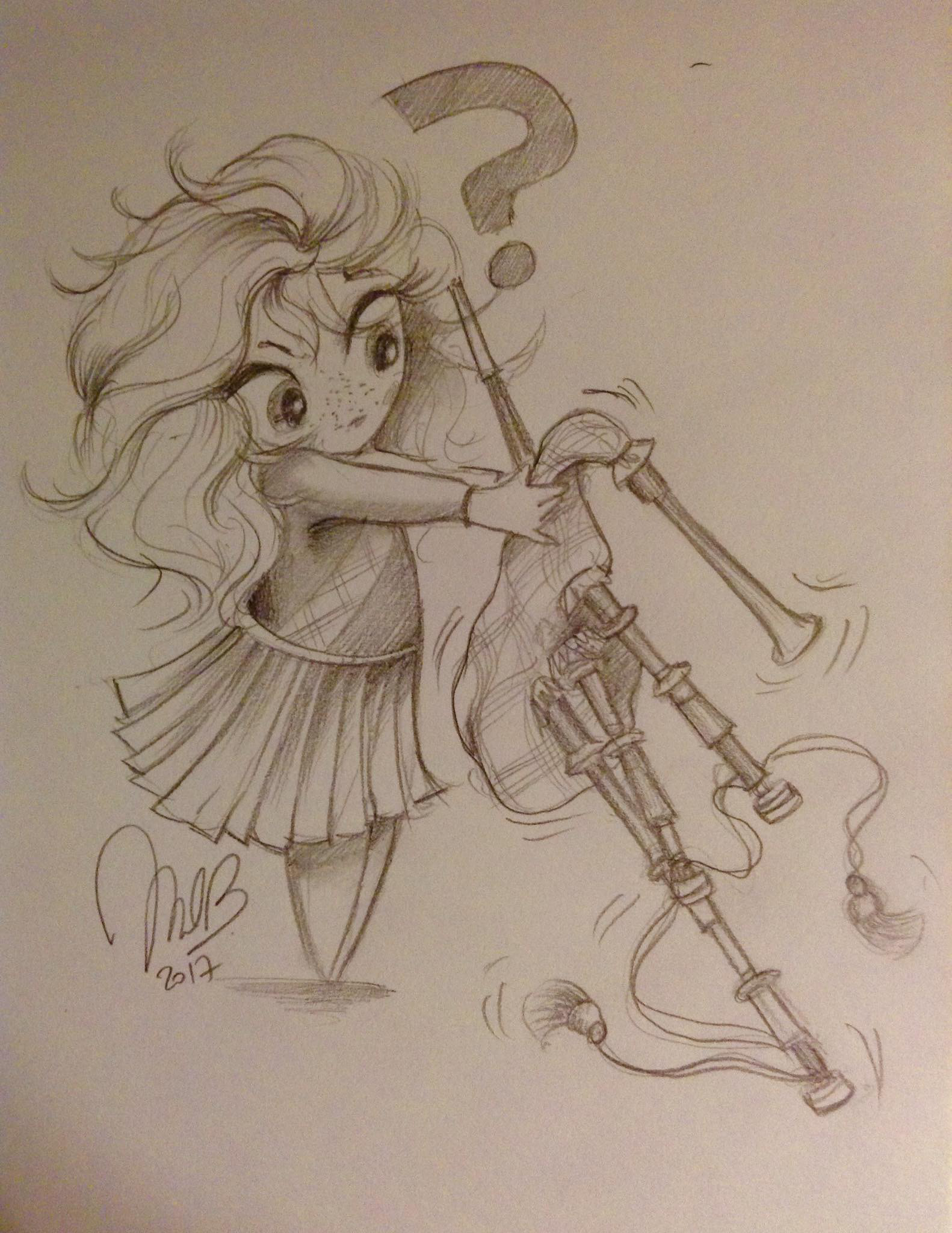 Hannah en Écosse - Crayon