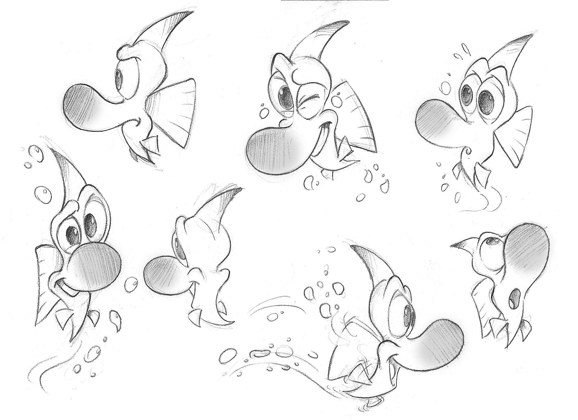 Characters for "Acqua in bocca" cartoon