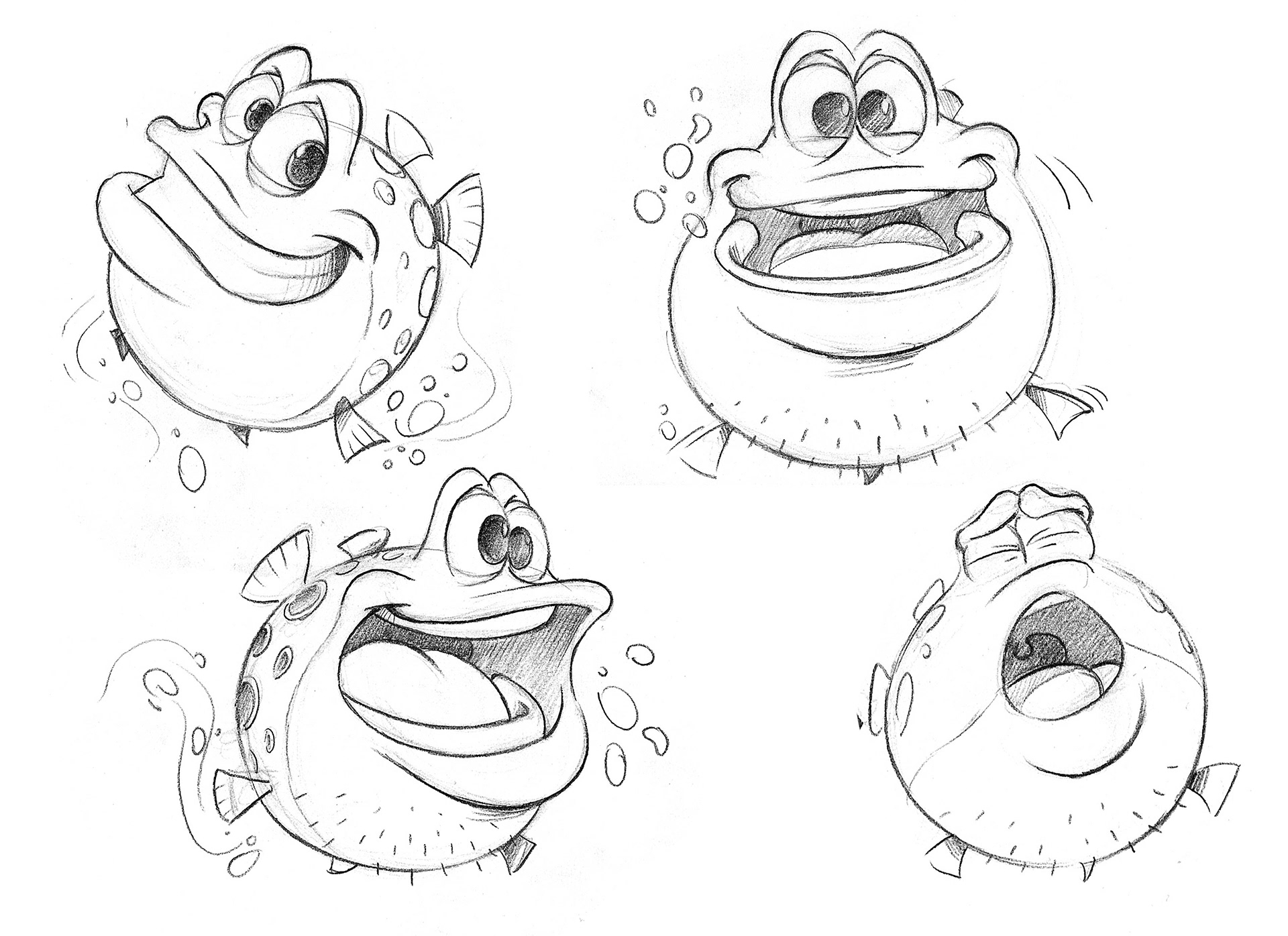 Characters for "Acqua in bocca" cartoon