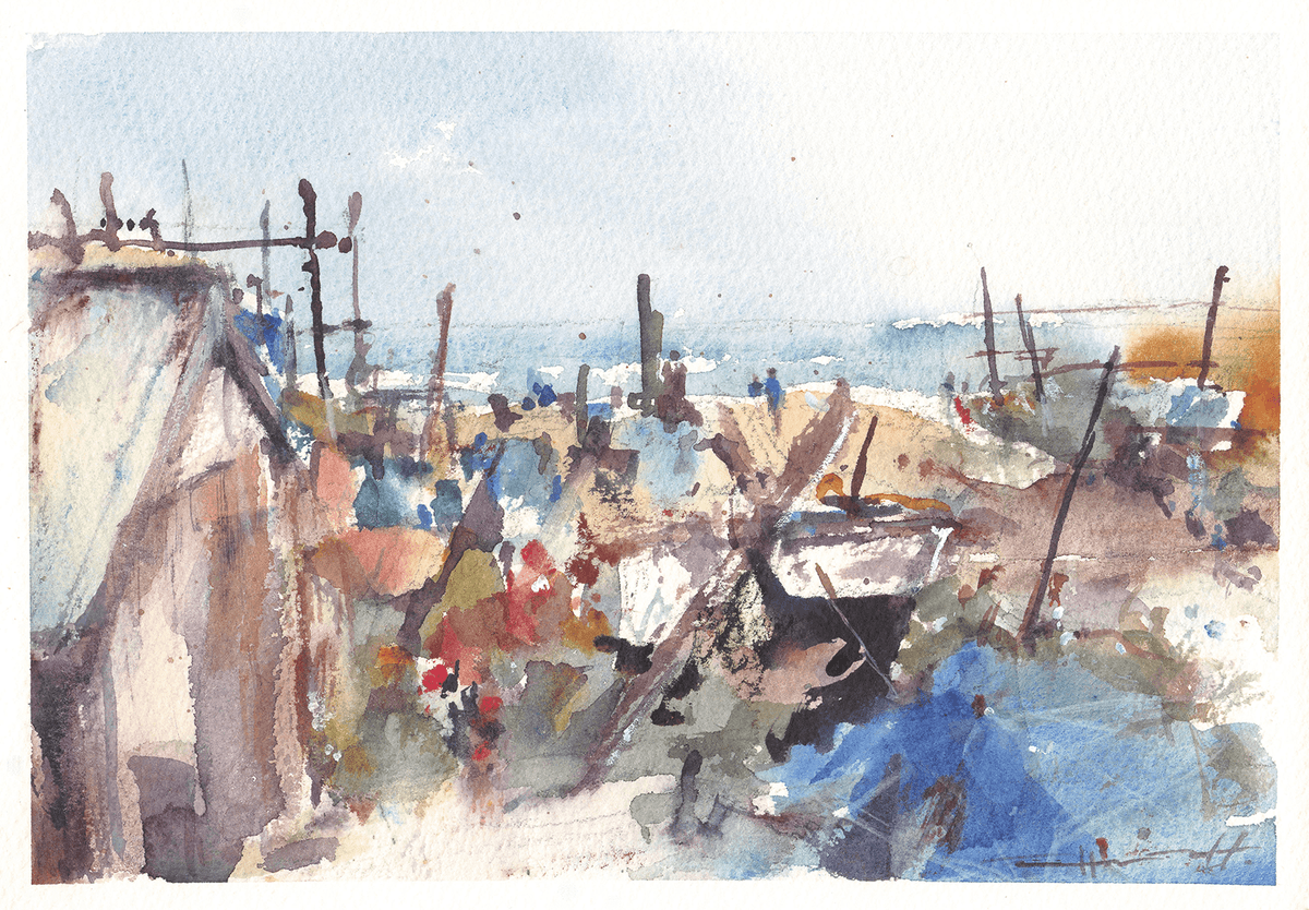 The Seashore 海辺 (22.7 x 15.8 cm)