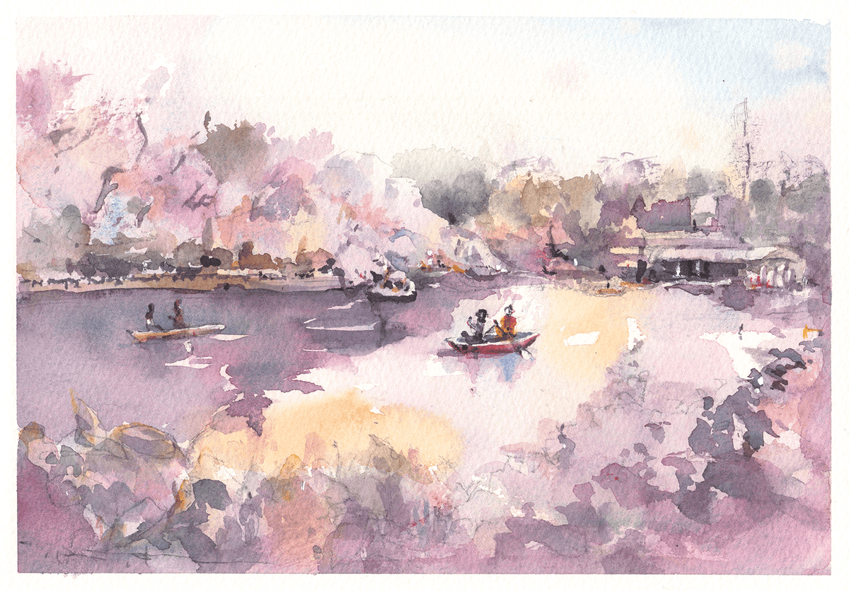 Inokashira Park 井の頭公園 (22.7 x 15.8 cm)