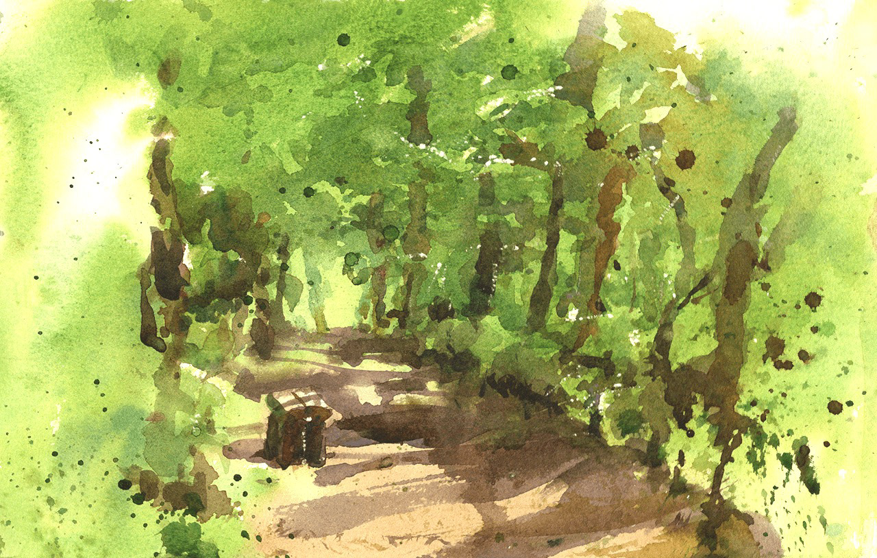 玉川上水緑道 Tamagawa Aqueduct Greenpath 26 x 18.5 cm