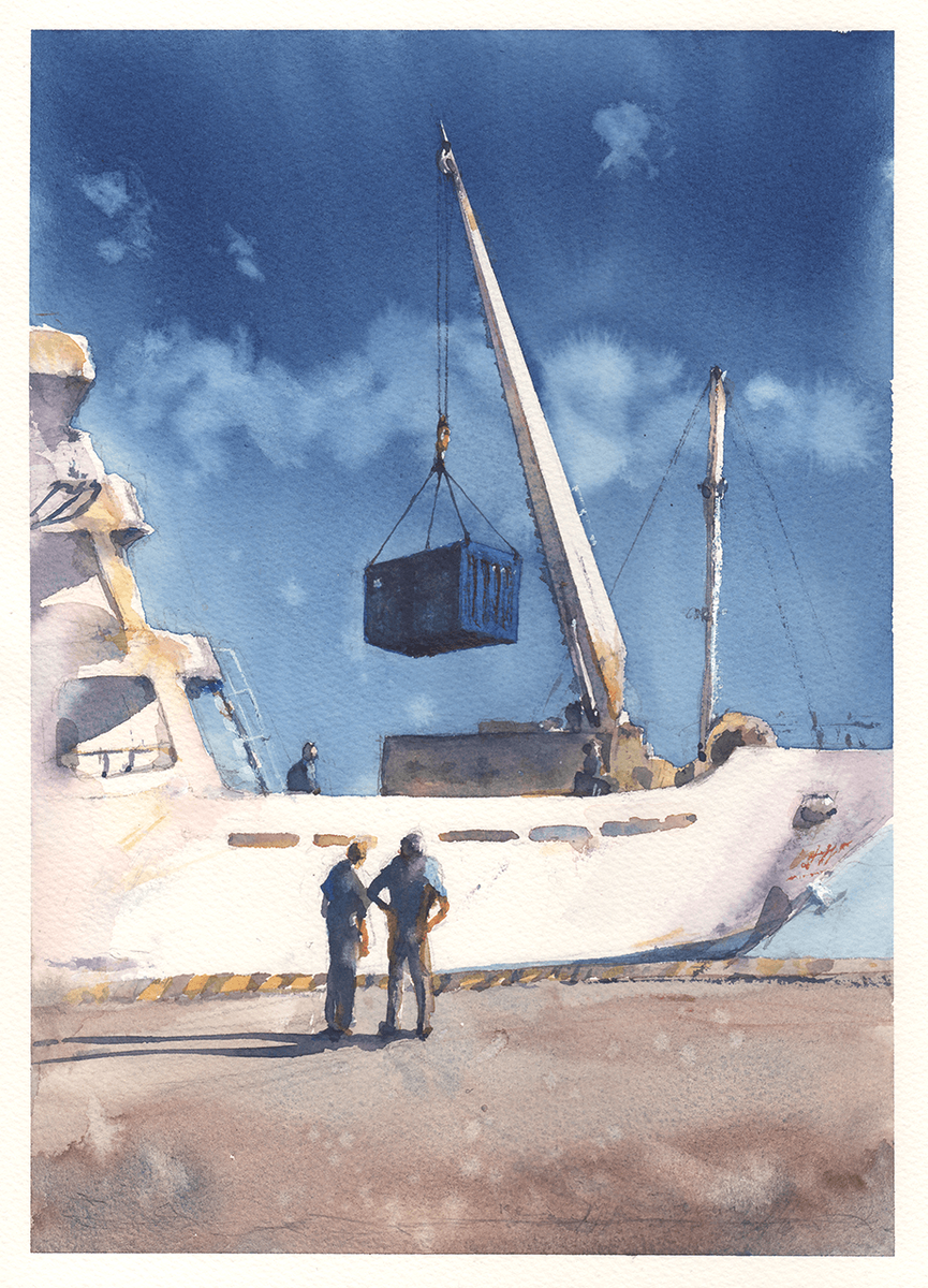 Remote Island Transportation 離島便 (24.2 x 33.2 cm)