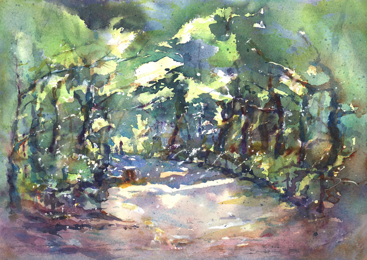 玉川上水緑道 Tamagawa Aqueduct Greenpath 28 x 20 cm