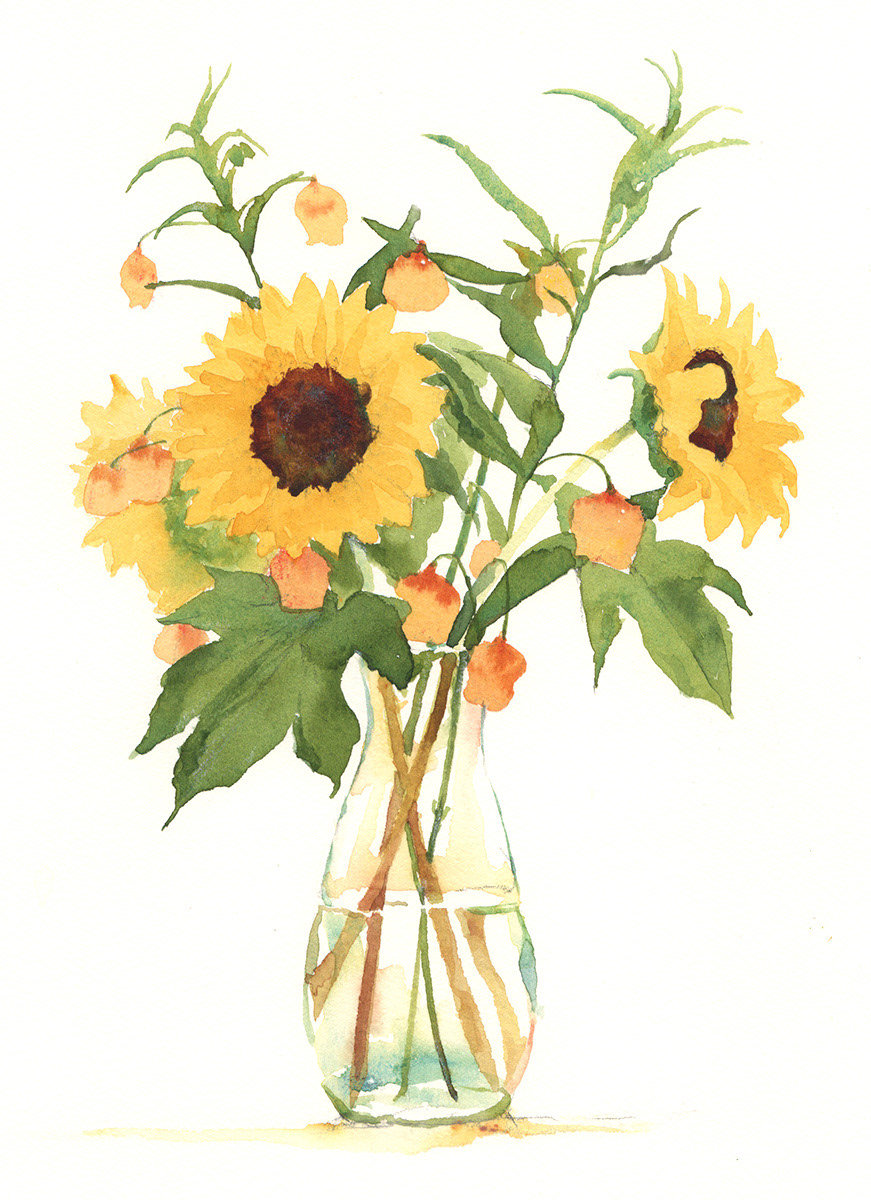 ひまわりの花瓶