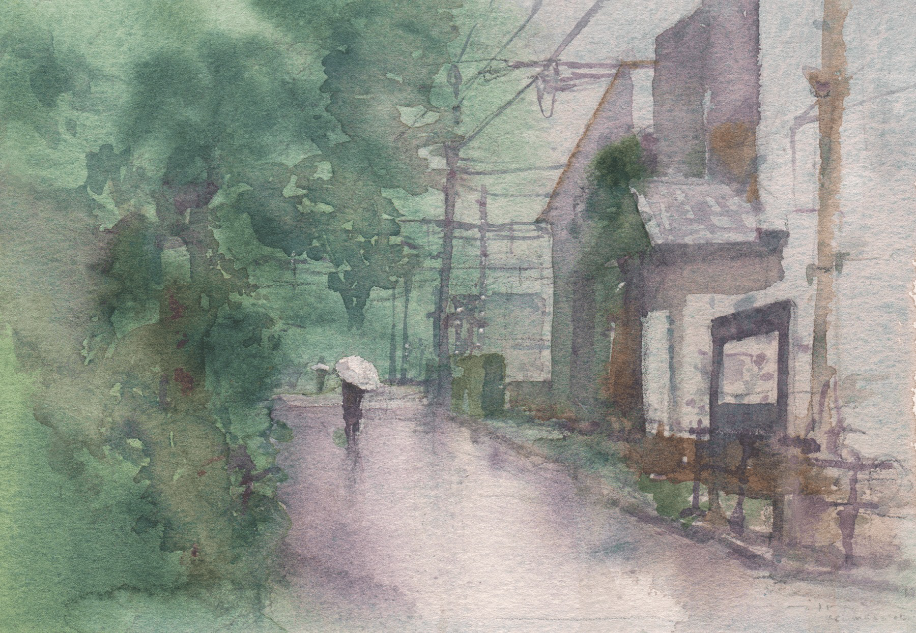 玉川上水緑道 Tamagawa Aqueduct Greenpath 18.5 x 13 cm