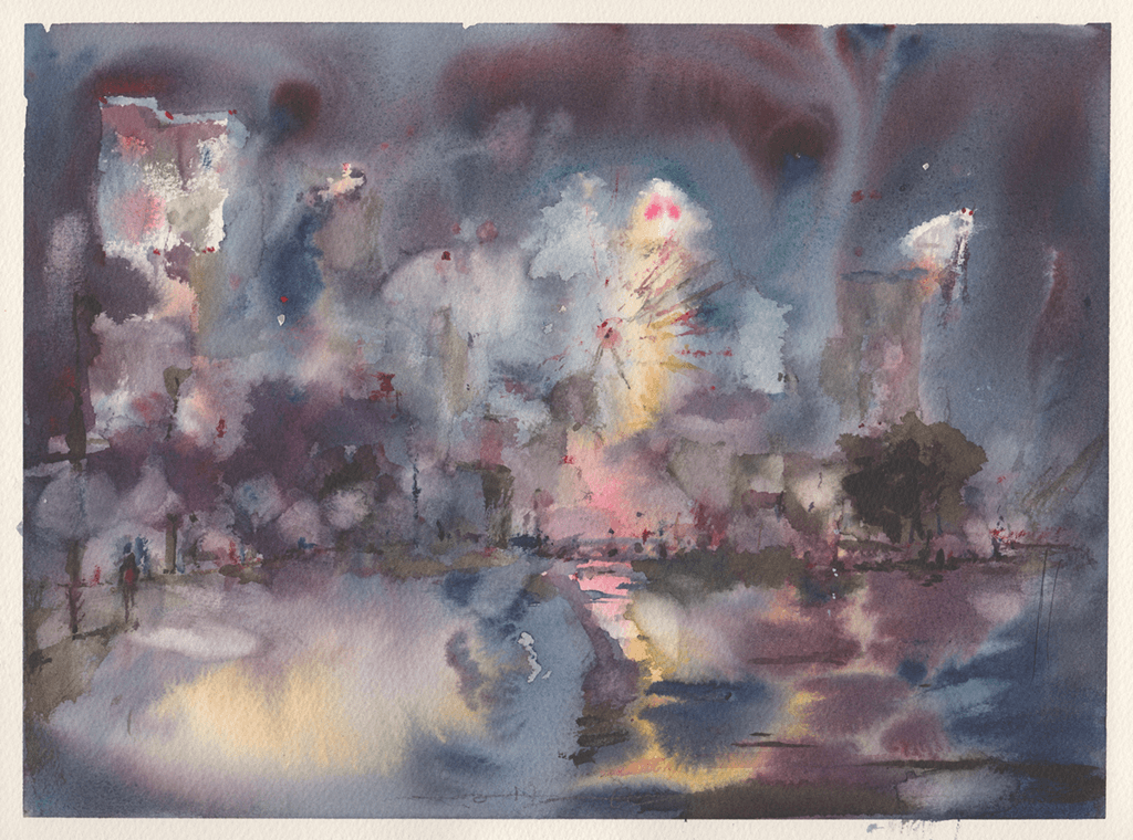 A Night In Minato-Mirai District みなとみらいの夜 (33.2 x 24.2 cm)