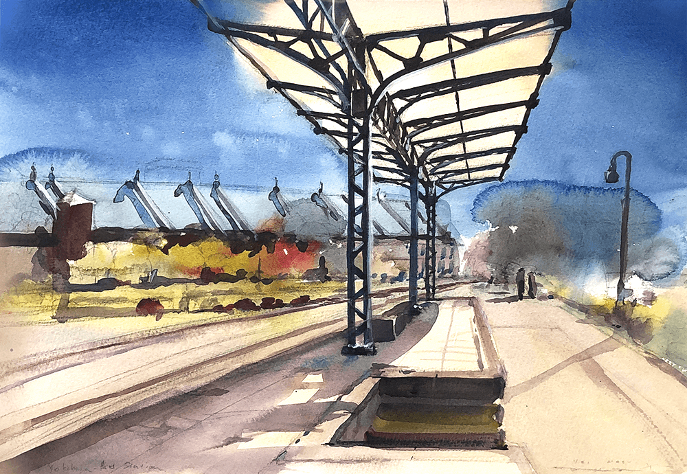 旧横浜港駅 The Former Yokohama-Minato Station 59 x 50 cm