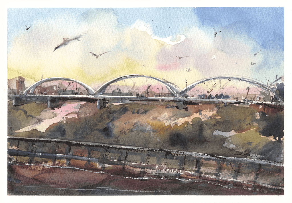 A Bridge 橋 (22.7 x 15.8 cm)