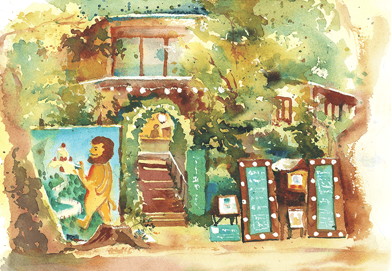 森のコーヒーショップ The Coffee Shop in the Forest 32 x 24.2 cm