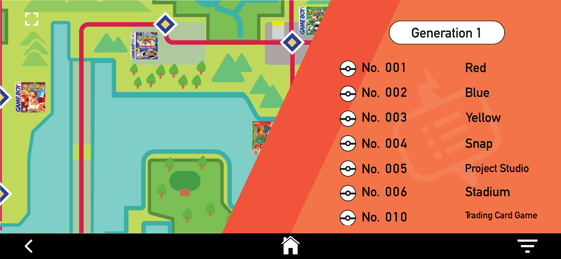 Generation 1 - Kanto Map