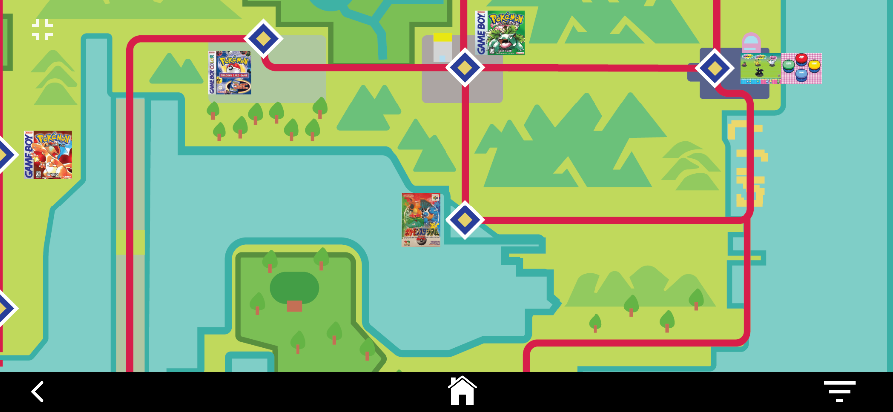 Generation 1 - Kanto Map Full Screen