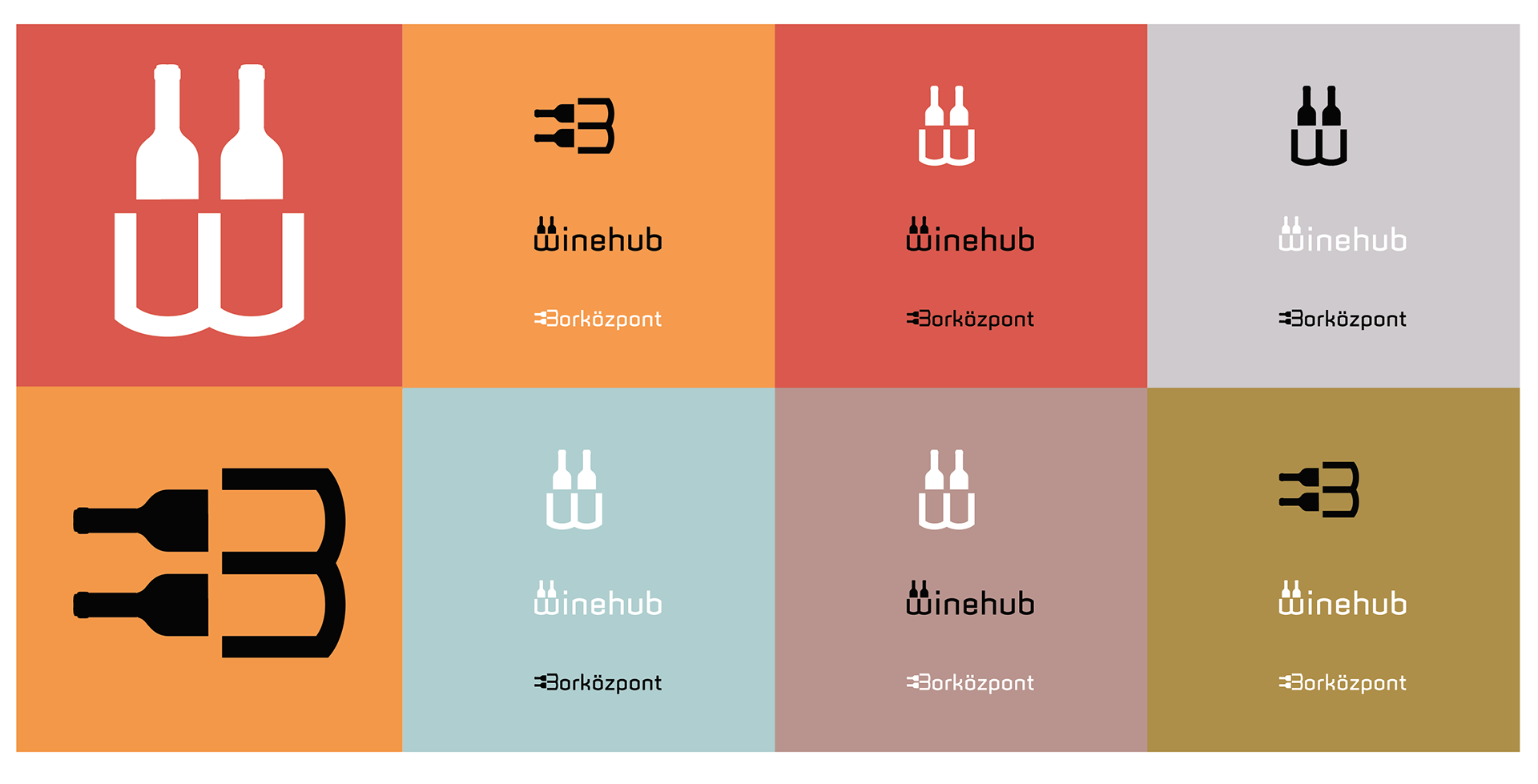 Winehub brand identity, logo