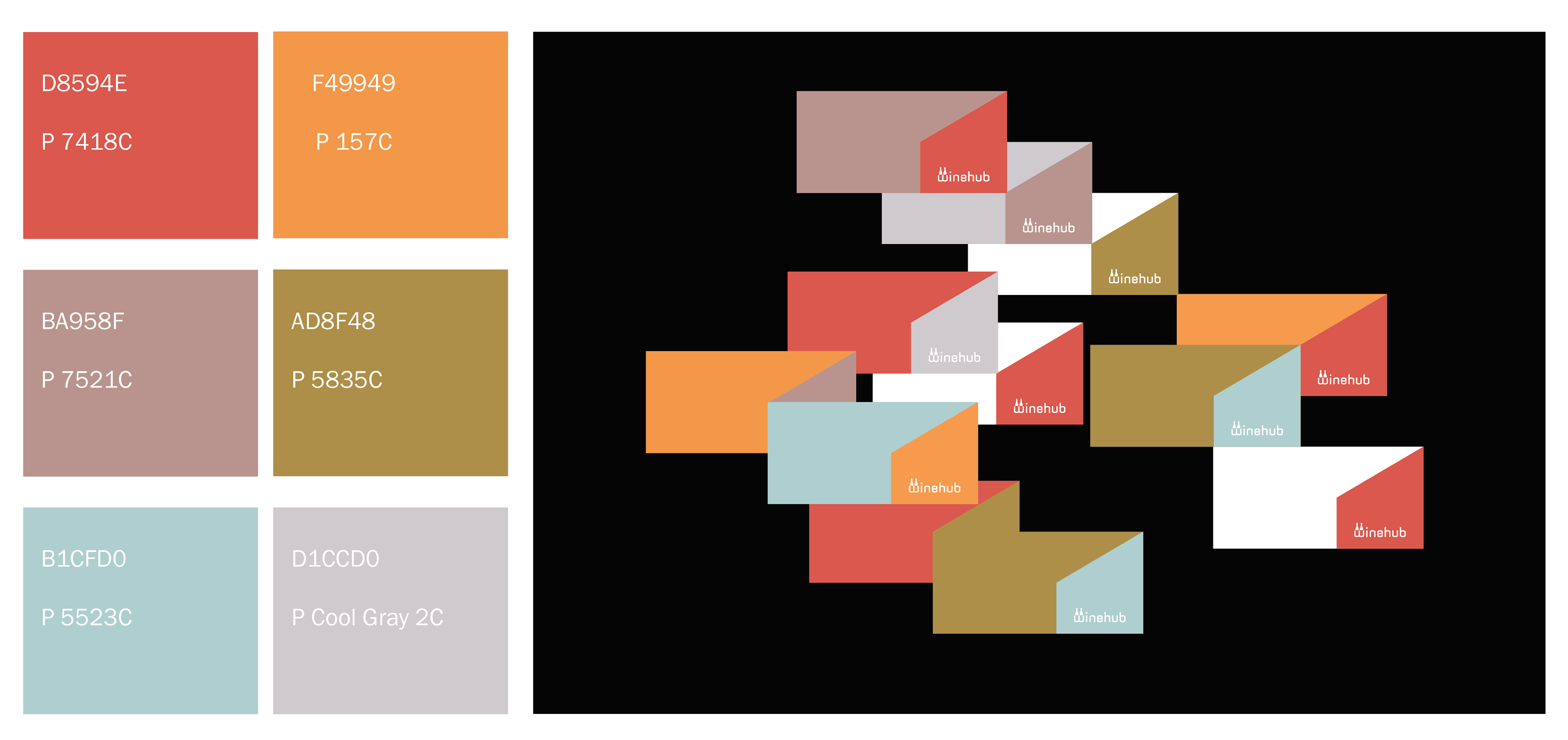Winehub brand identity, logo color codes