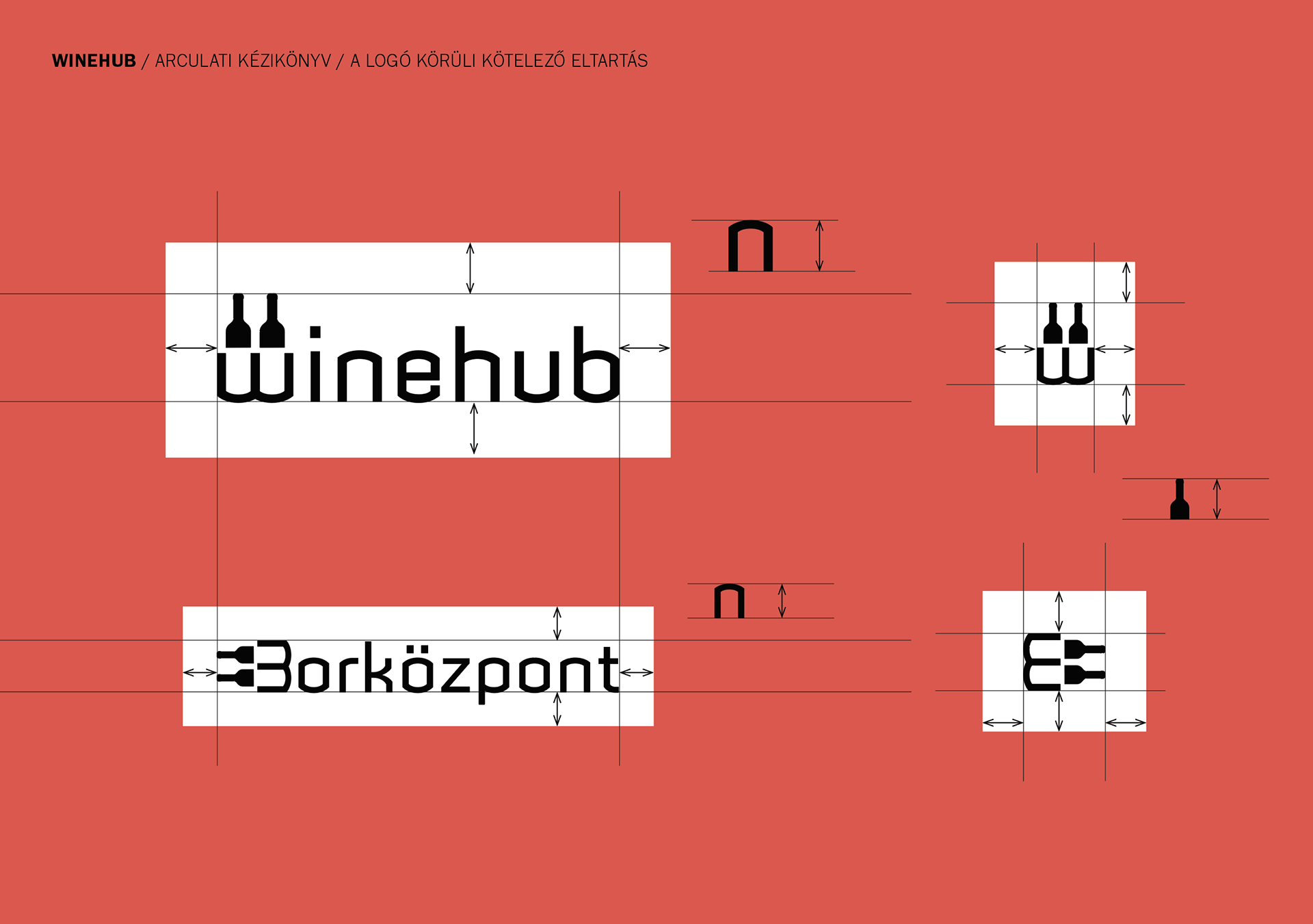 Winehub brand identity, logo description
