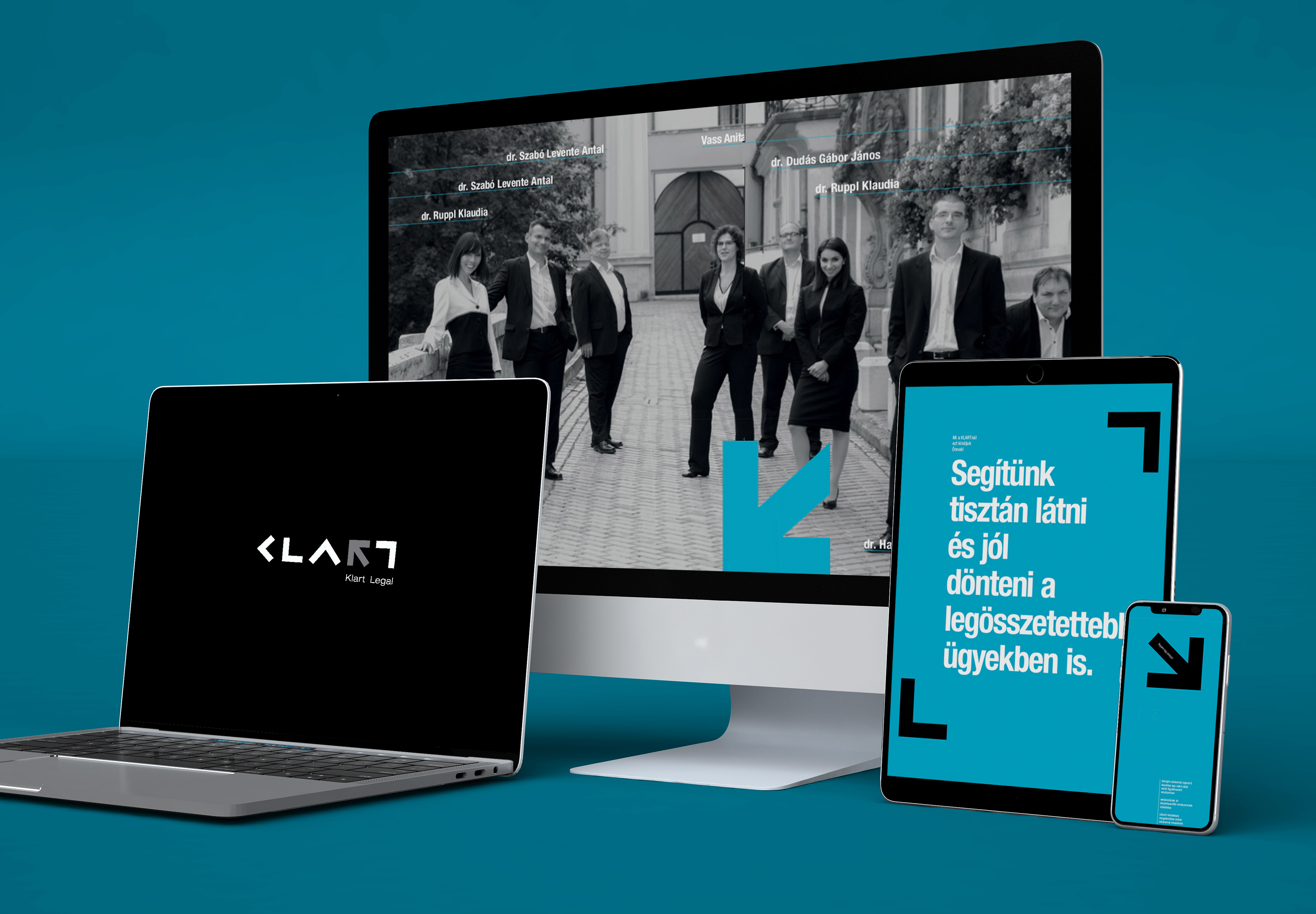 Klart Legal brand identity, web design