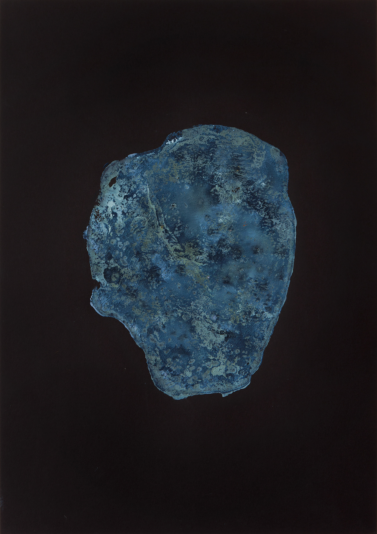 The Seven Hathors (Sister No. 4), 2022, Tempera monotype on black paper, 42 × 29.7 cm