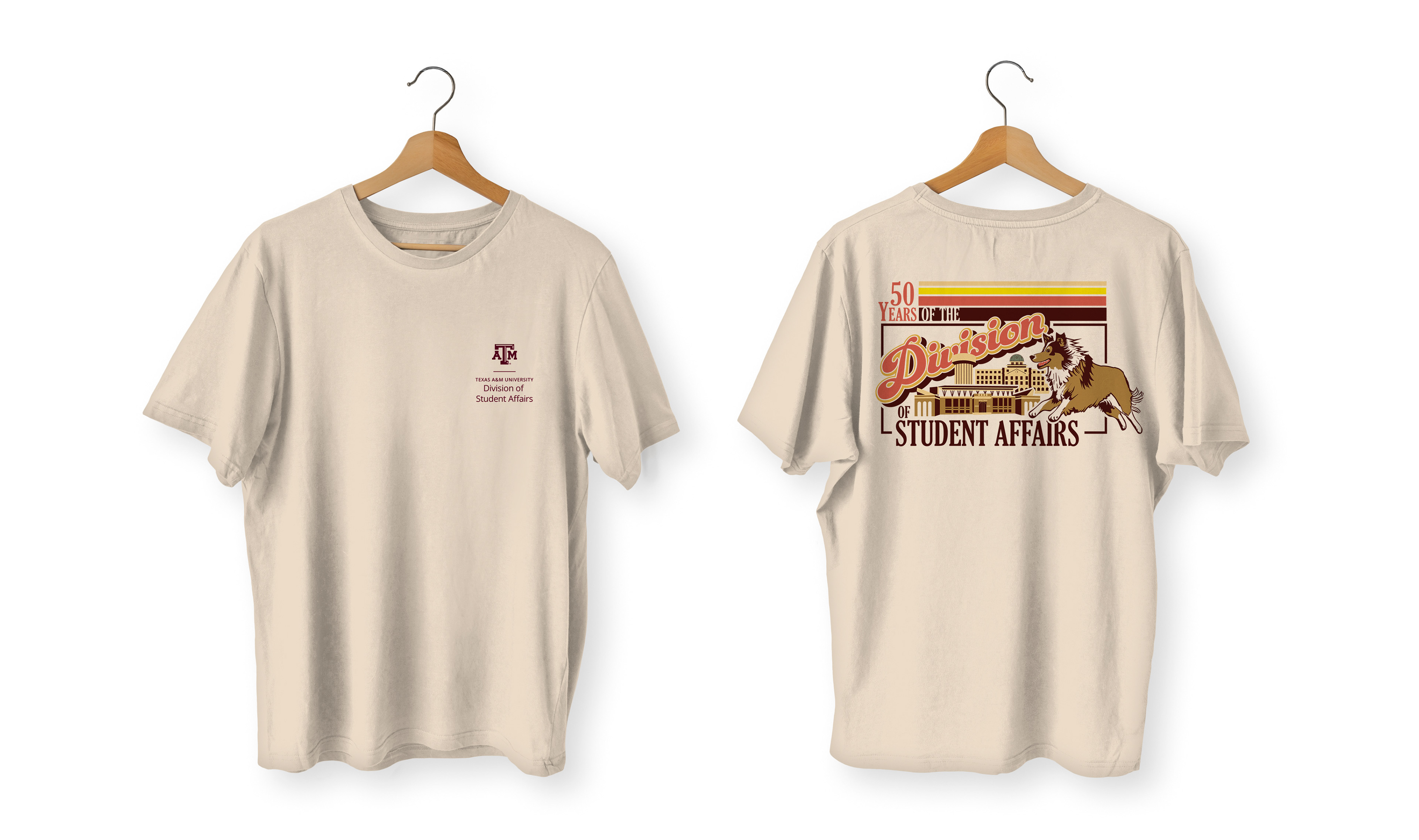 Division of Student Affairs 50th Anniversary Retro-Callback T-Shirt Design