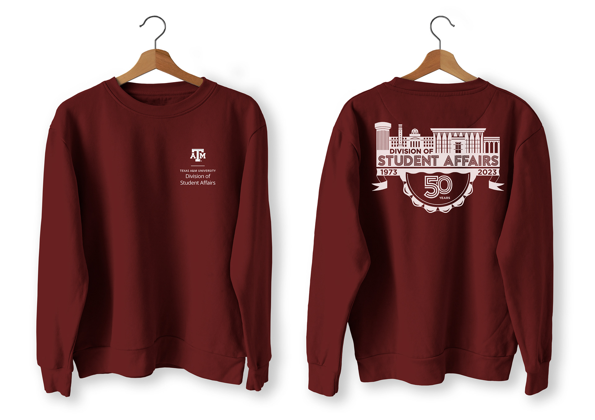 Division of Student Affairs 50th Anniversary "Skyline Seal" T-Shirt Design