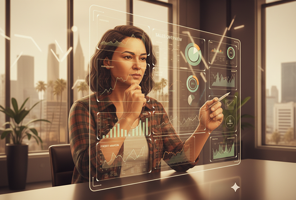 Gestor analisando dashboard