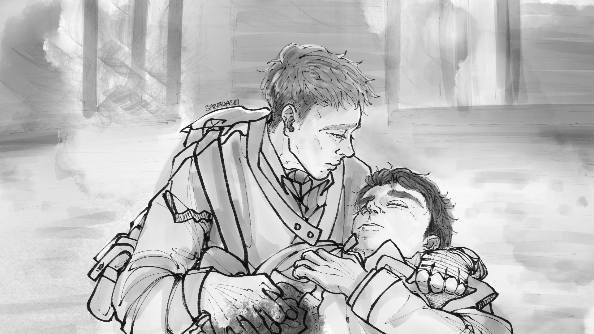 Blake’s Death. Ink on Digital Canvas. 2024.