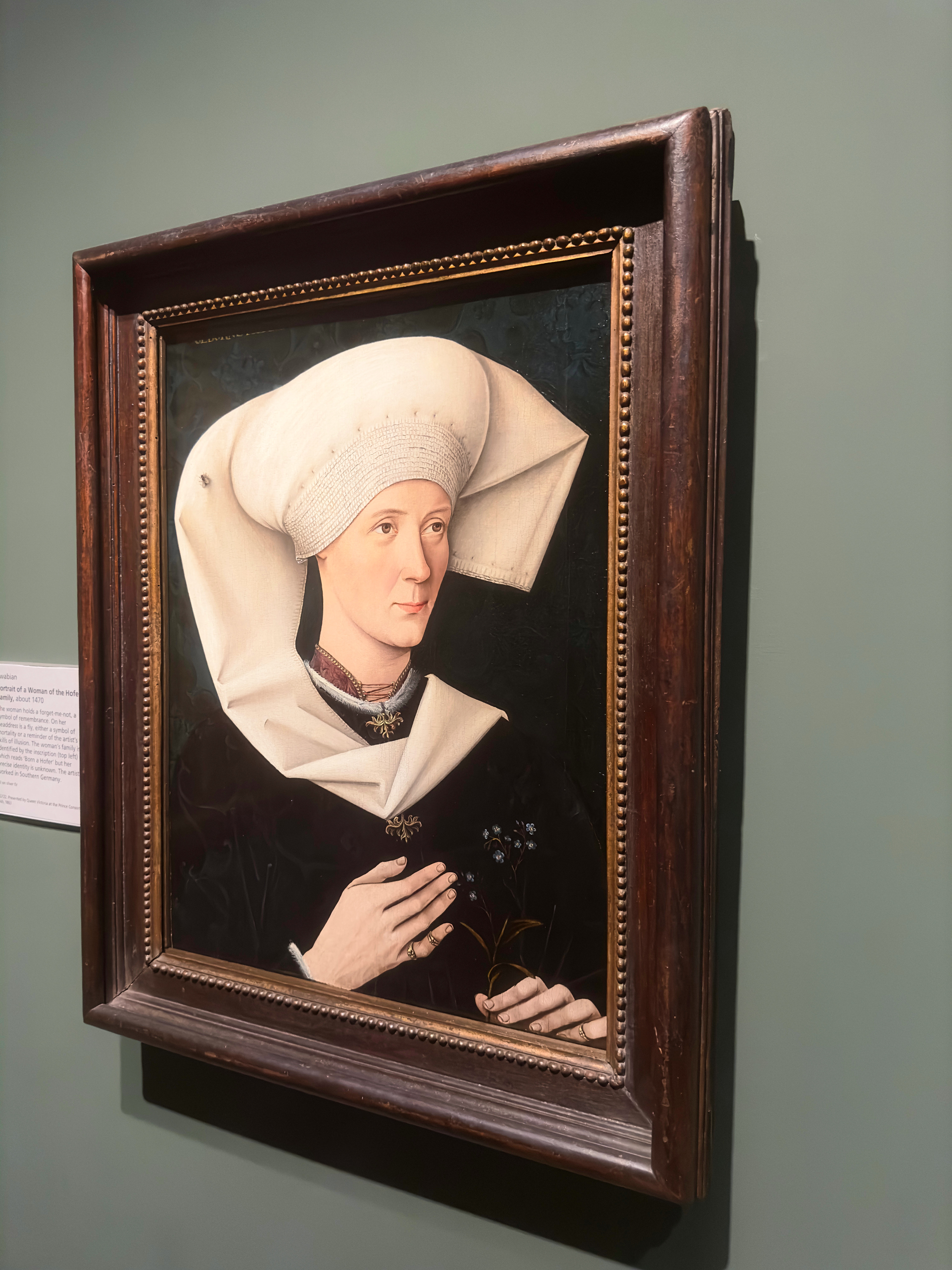Swabian, Portrait of a Woman of the Hofer Family, about 1470, The National Gallery, London, Photo by Kianoush Poyanfar