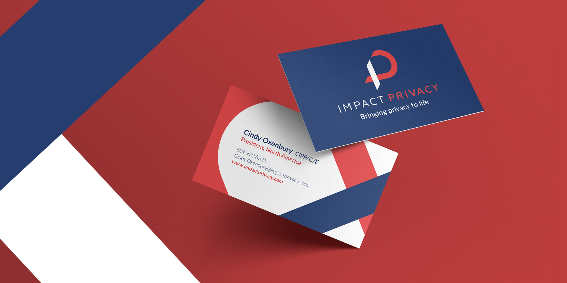 Branding for Impact Privacy with offices in Canada and in the UK. They wanted an elegant solution that would stand out in the industry and appeal to both markets.