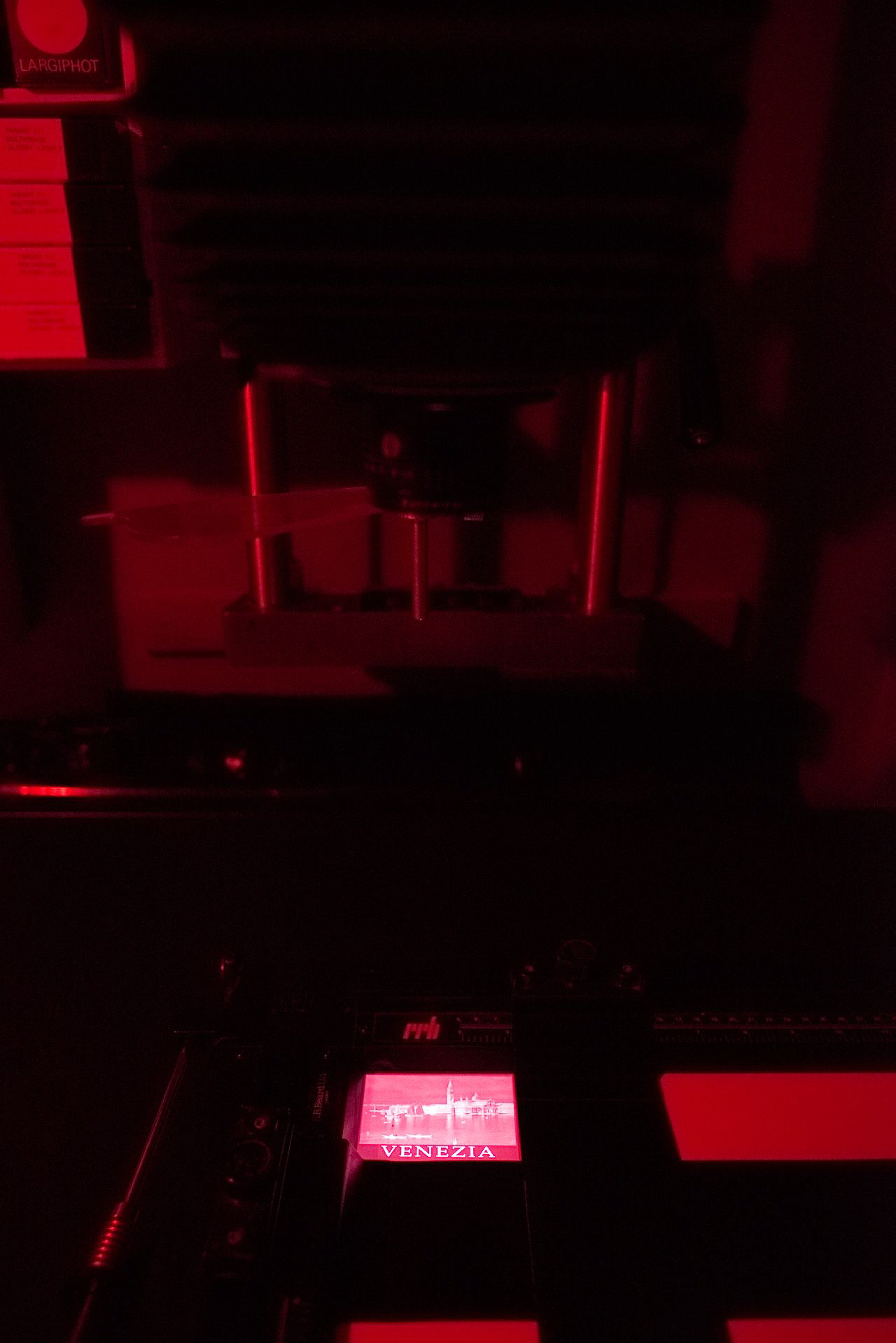 darkroom enlarger in work