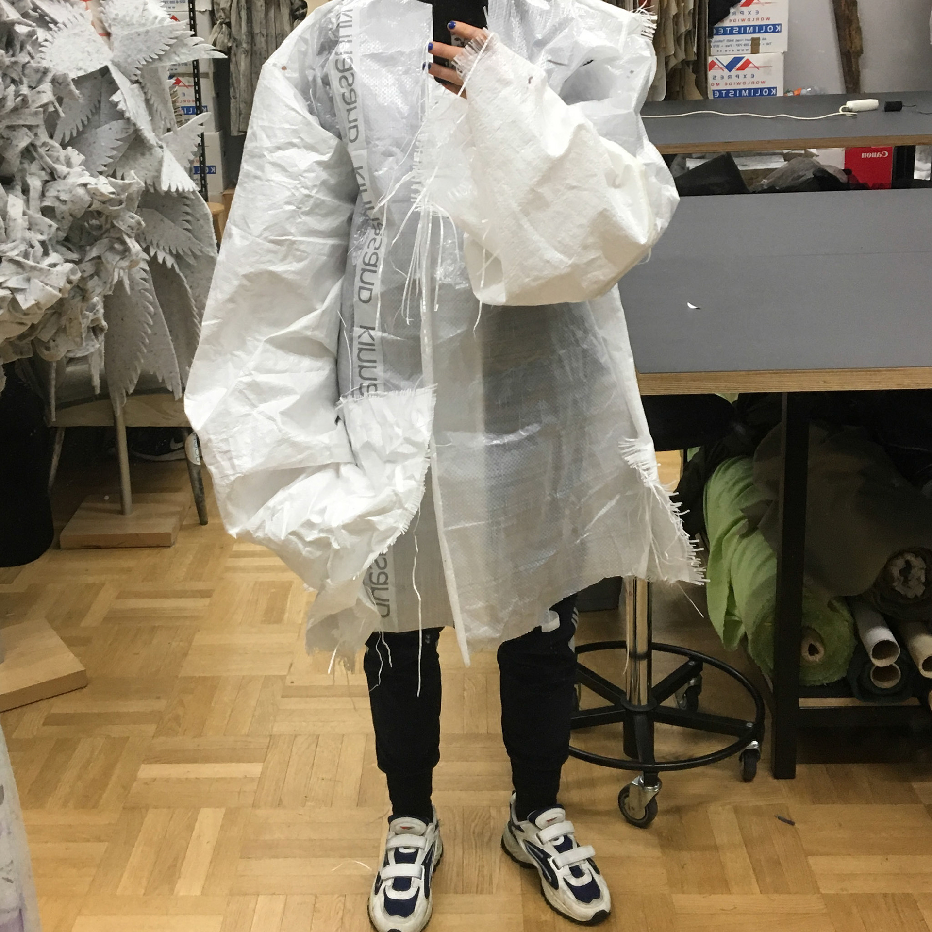before: plastic jacket