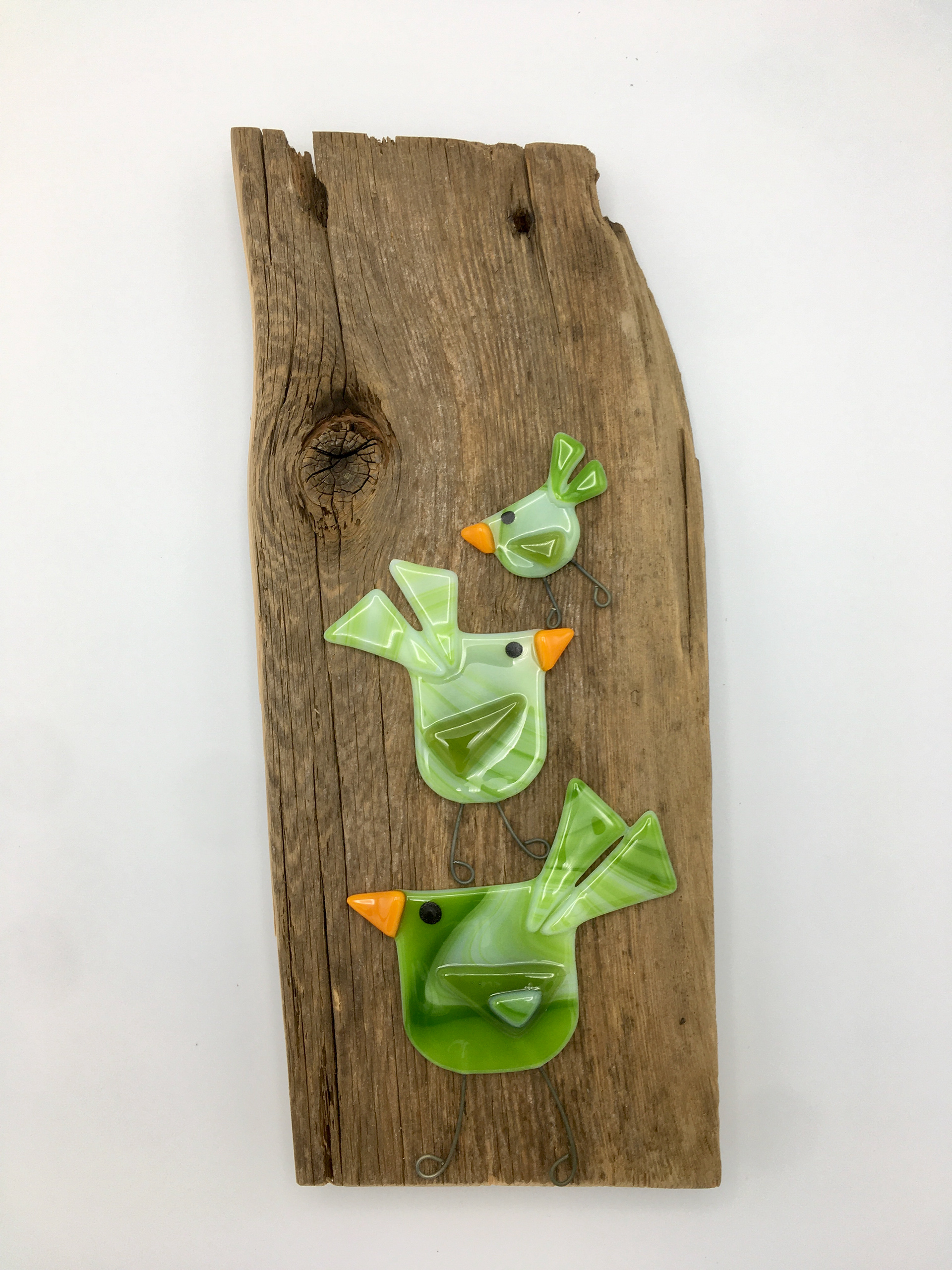 Green birds #2 (5" x 12")