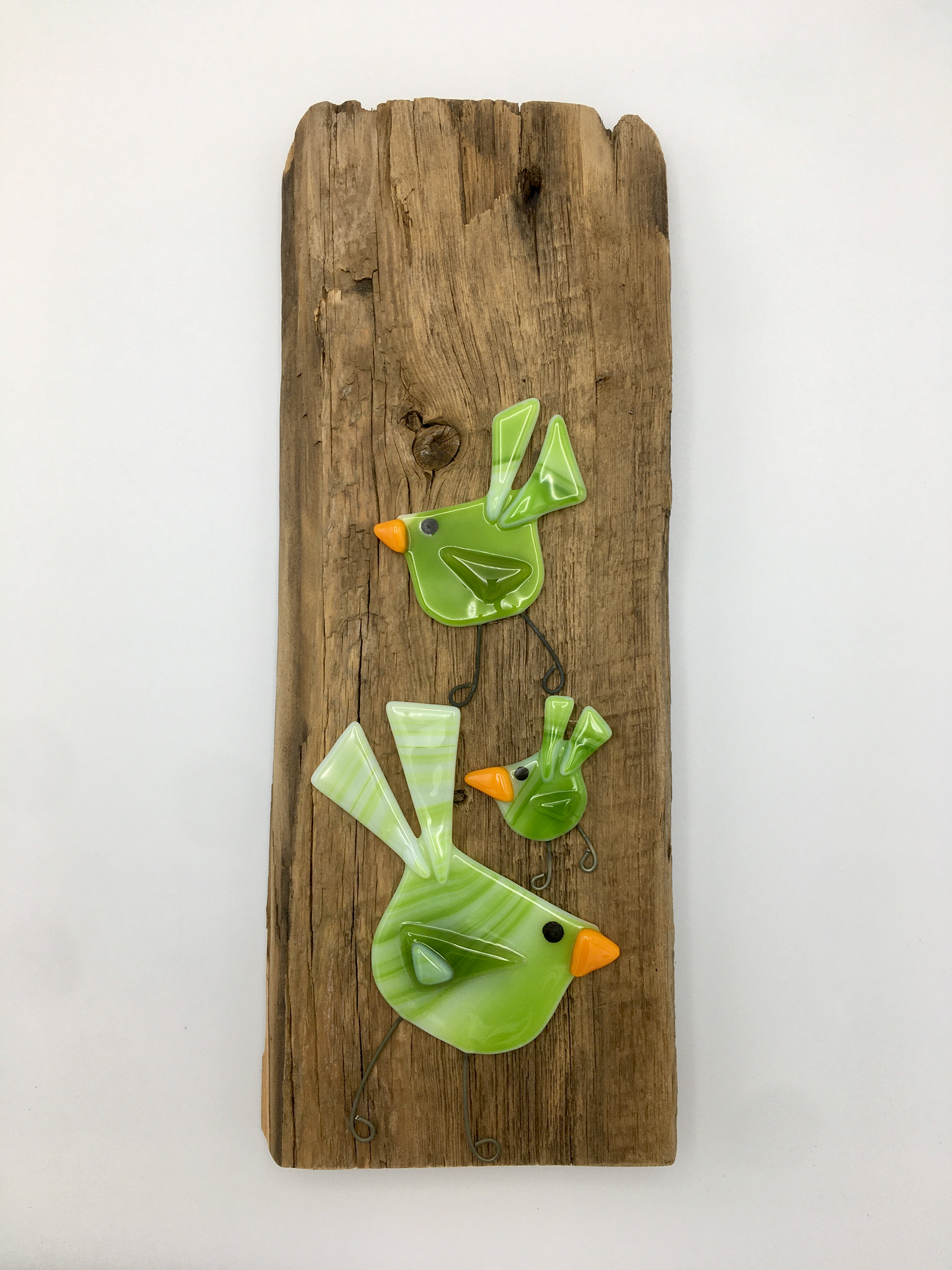 Green birds #1 (5" x 12")