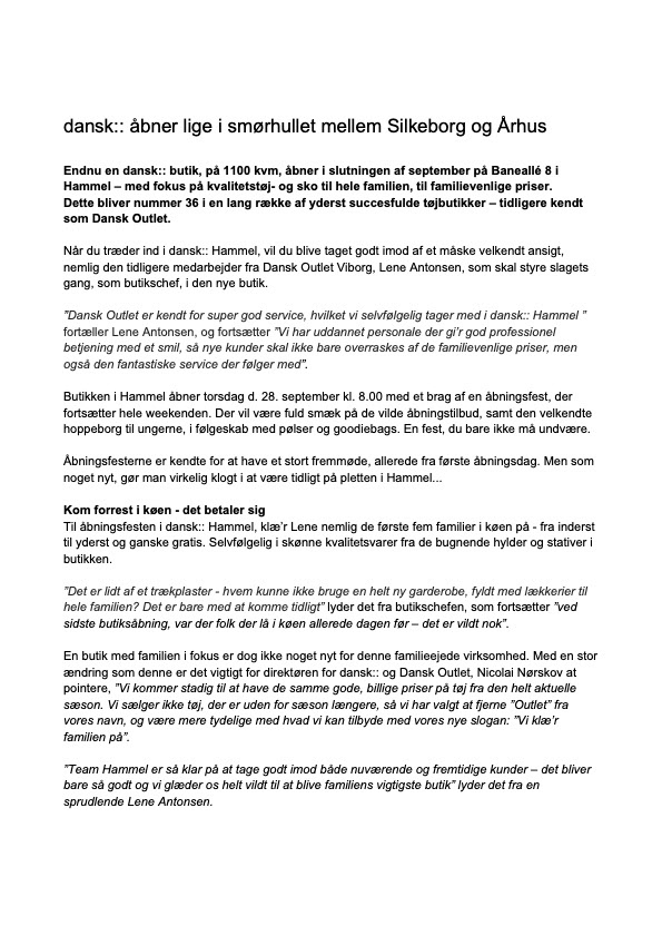 Butiksåbning i Hammel