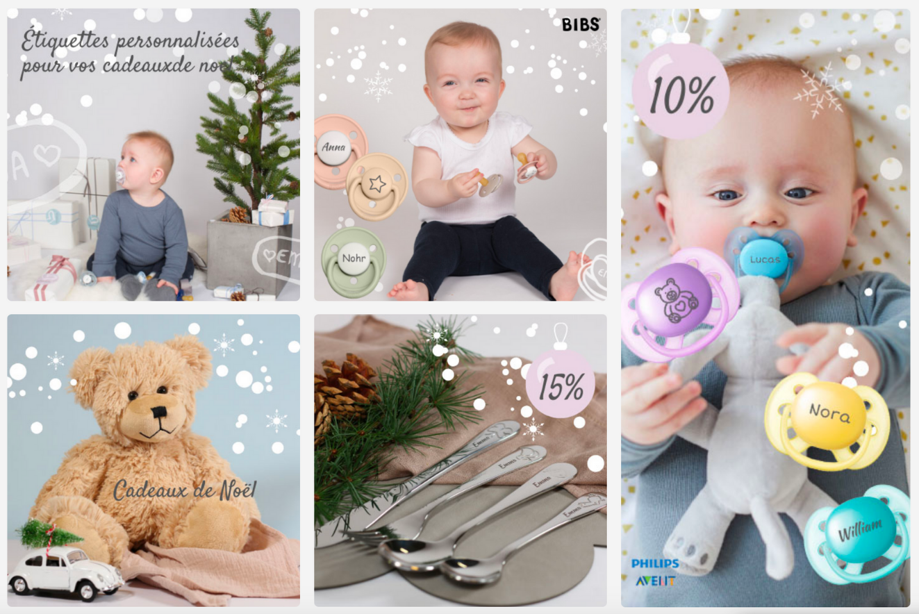 Jule forside til webshop alt efter hvilket land der skal rammes - Fransk