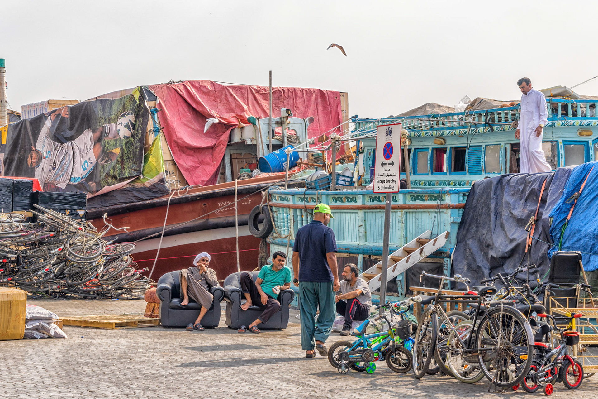 Workers in Old Town Dubai