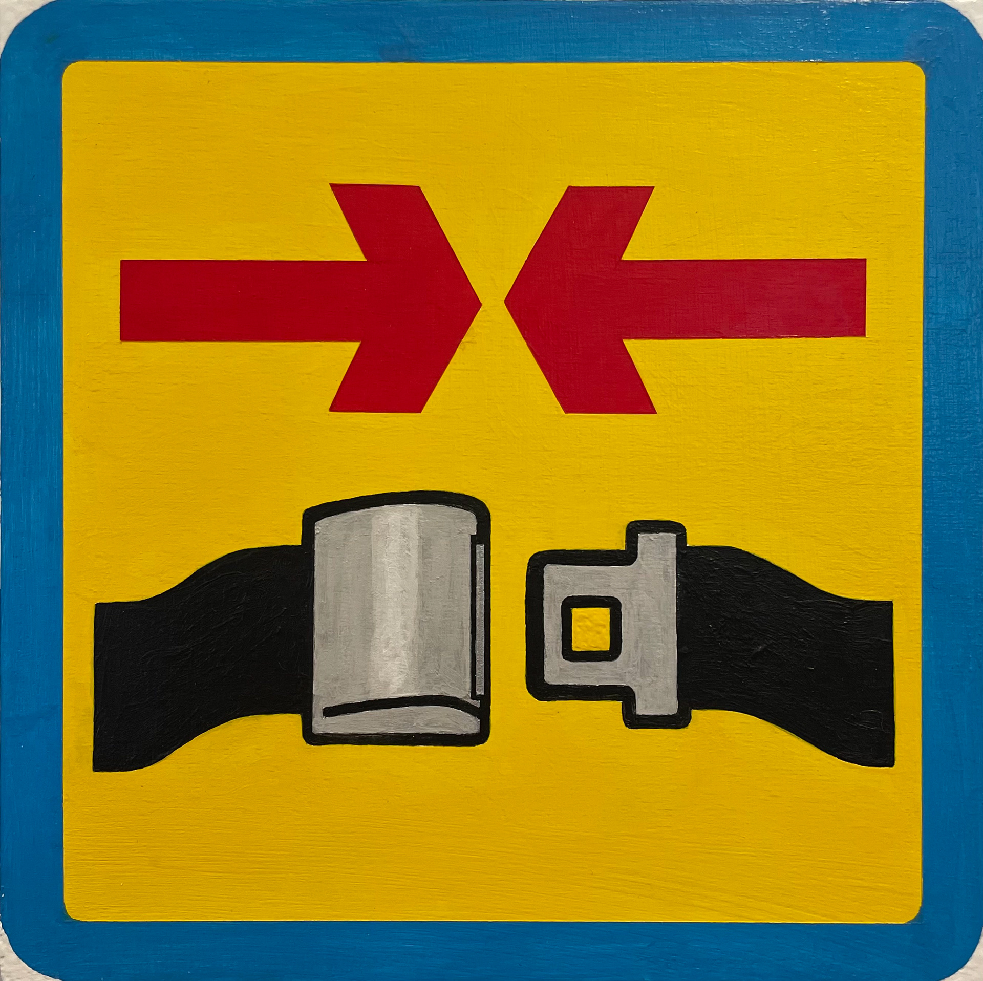 Untitled (Buckle Up), 8"x8", SOLD