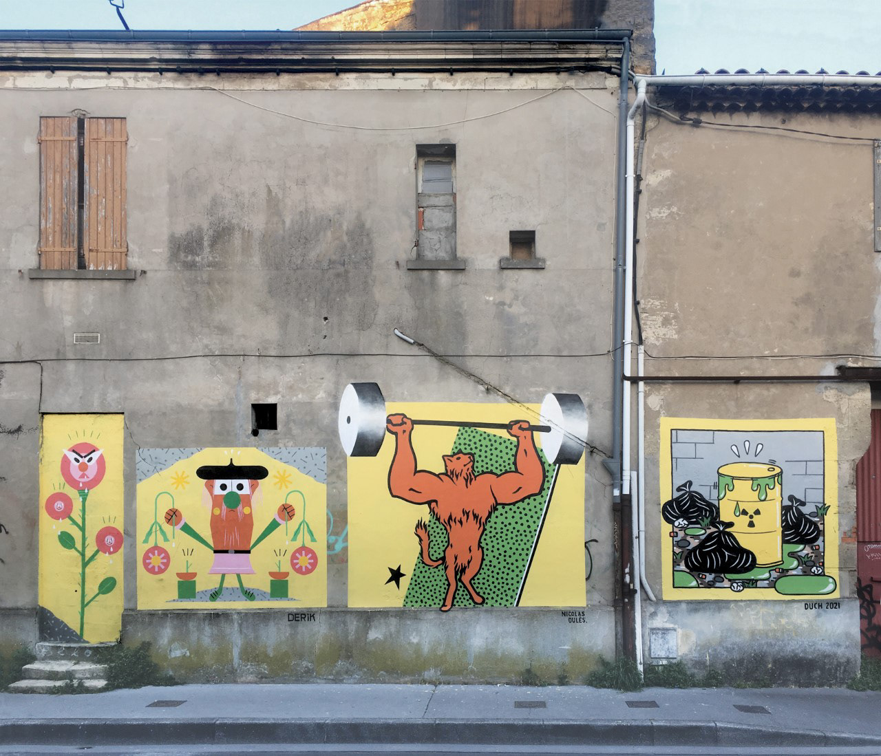 Wild mural with friends DERIK and NICOLAS OULÈS (2021)