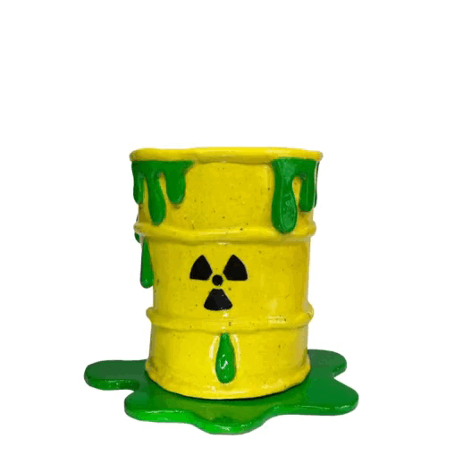 RADIOACTIVE BARREL ceramic sculpture (2021)