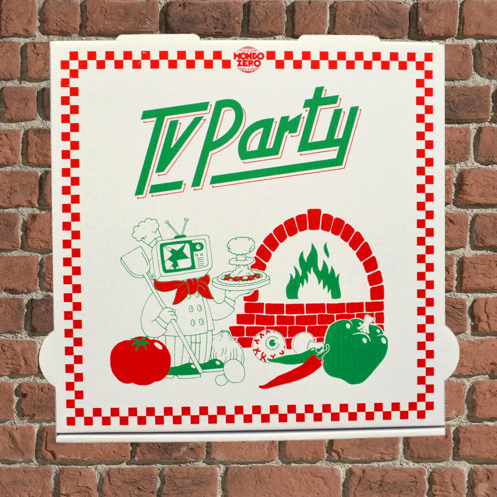 TV PARTY pizza box design for MONDO ZERO (2017)