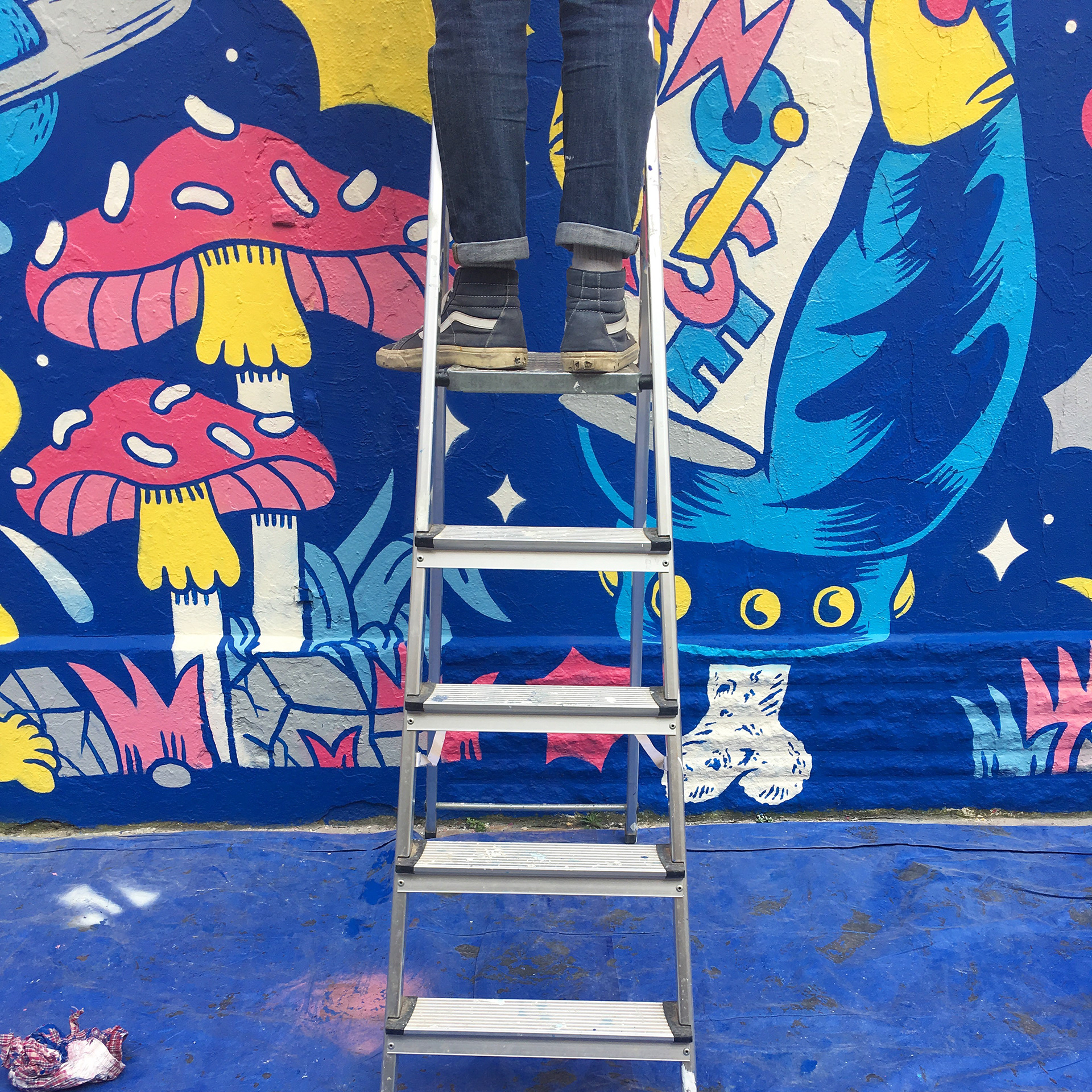 ROYAL BETON mural for TOTAL HEAVEN Record Shop (2019)