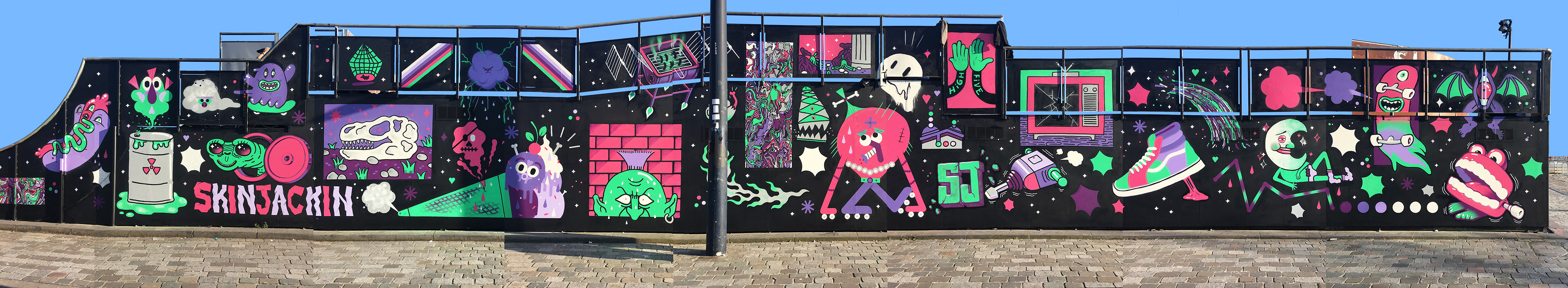 SKINJACKIN collective mural commissioned by the city of Bordeaux (2019)