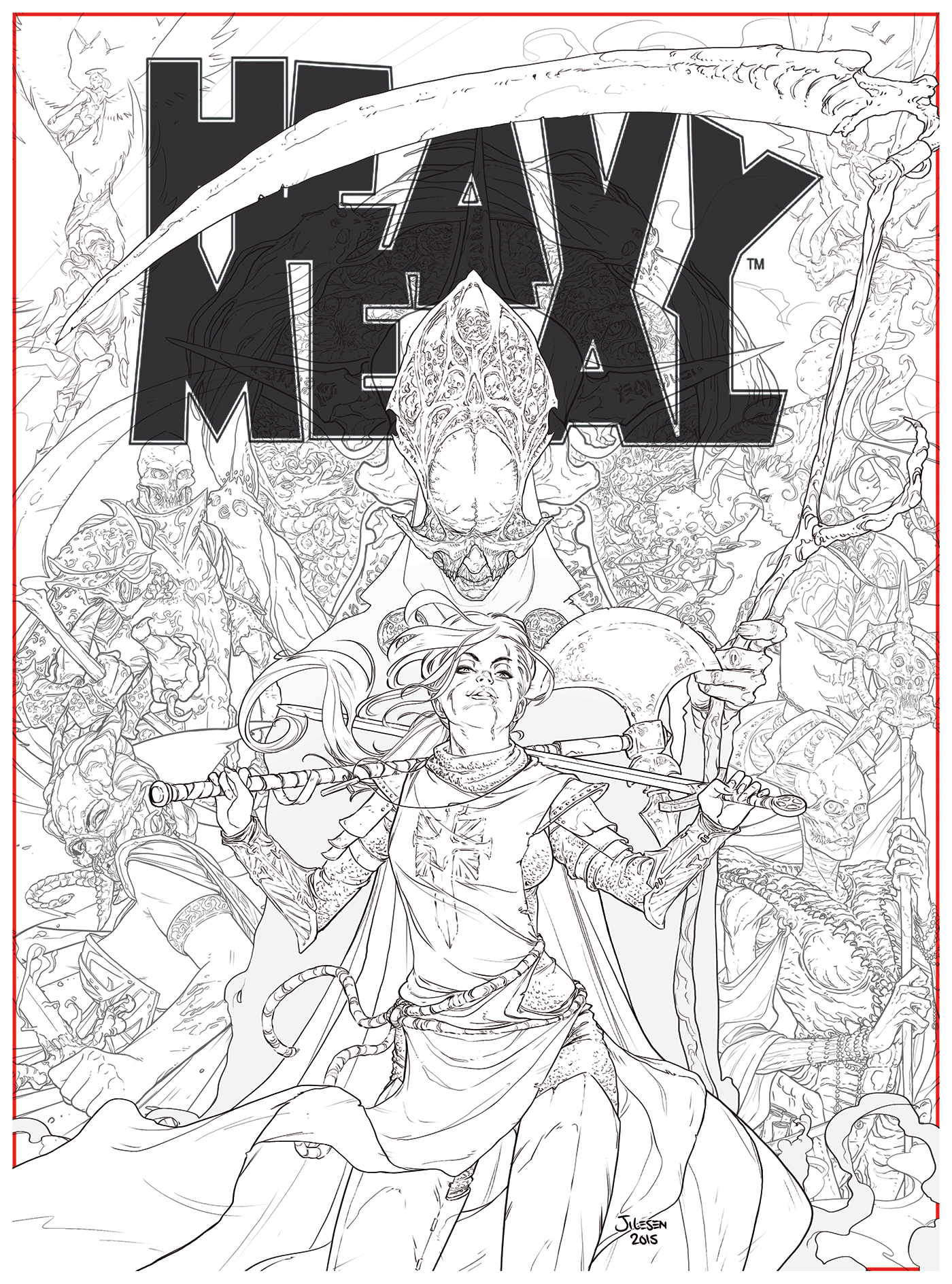 HEAVY METAL MAGAZINE #278 COVER LINE ART