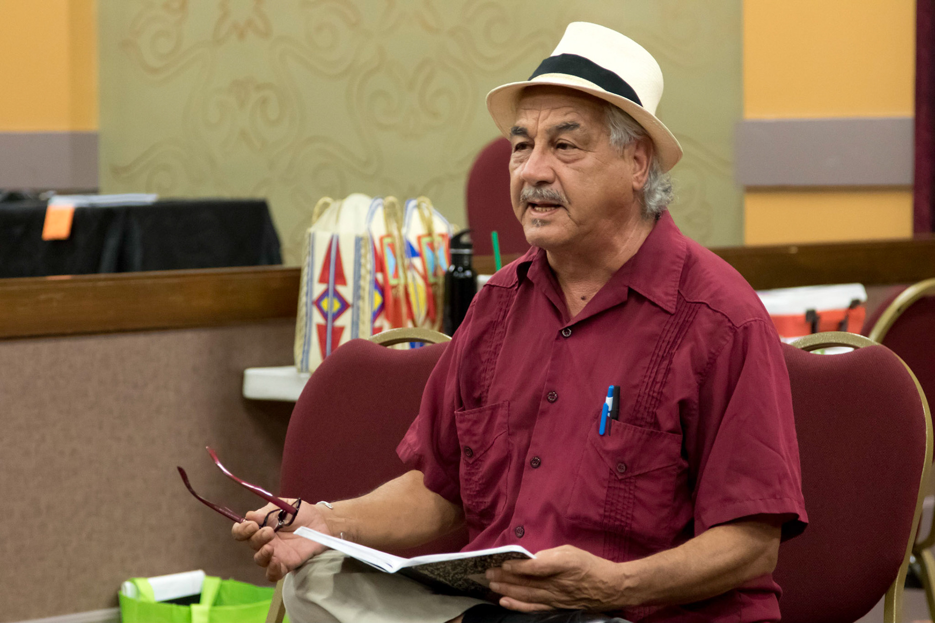 ILI guest facilitator Ruben Solis, speaks about decolonization at the Guadalupe Cultural Arts Center